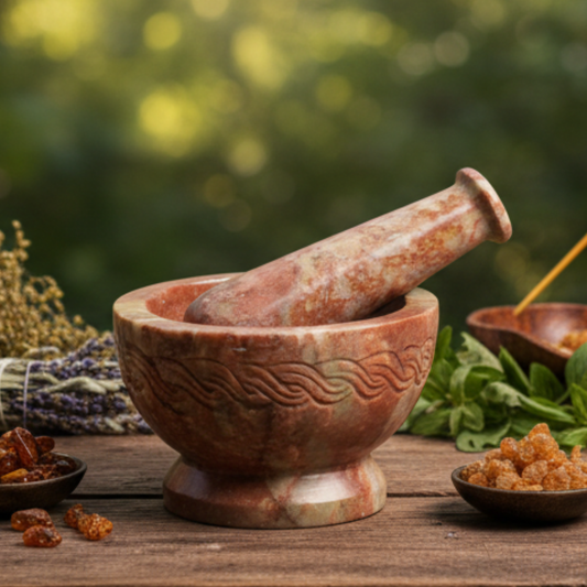 Celtic Knot Carved Mortar & Pestle 4"D