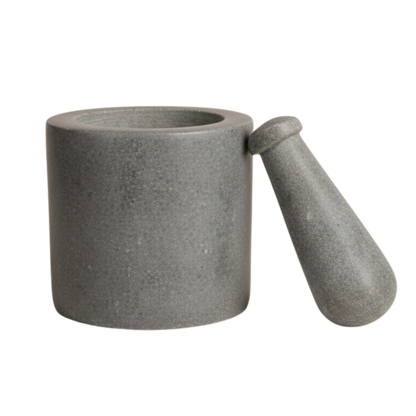 Gray Soapstone Mortar & Pestle - 3'' x 3'' x 2.75''H.