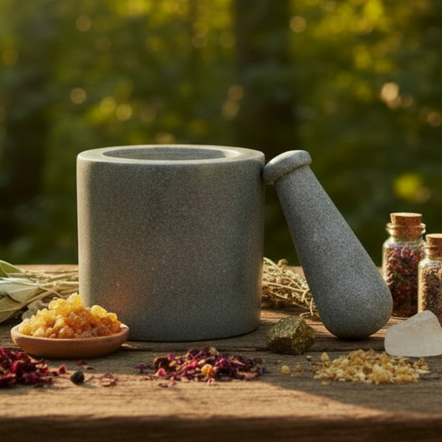 Gray Soapstone Mortar & Pestle - 3'' x 3'' x 2.75''H.
