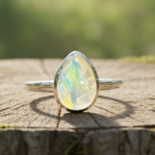 Raindrop Moonstone Ring
