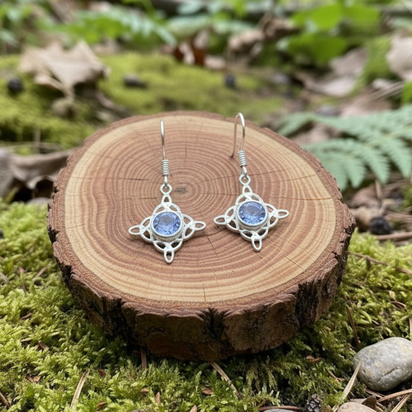 Celtic Triskelion Iolite Earrings