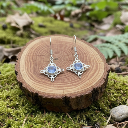 Celtic Triskelion Iolite Earrings