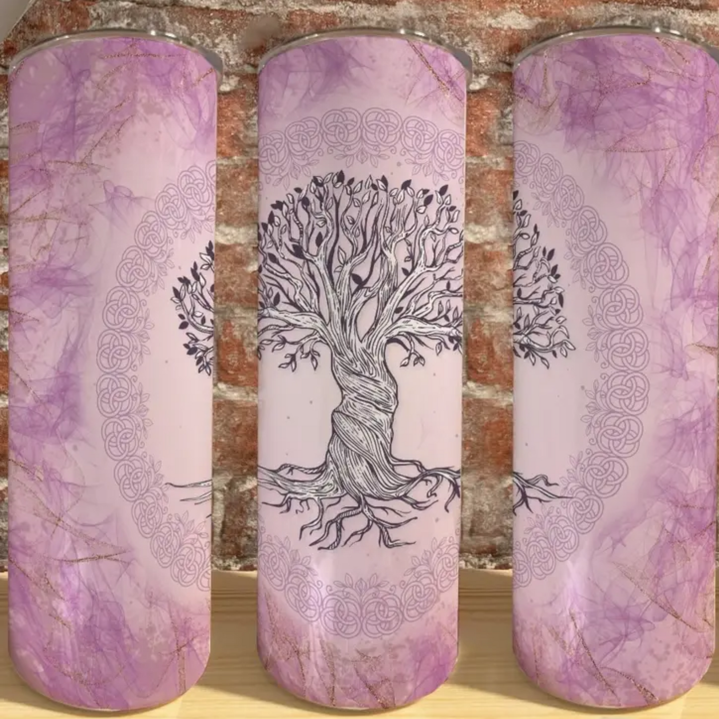 Tree of Life Pink 20oz Stainless Steel Tumbler