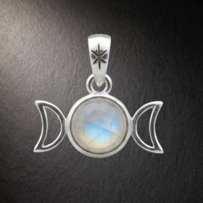 TRIPLE MOON MOONSTONE PENDANT - MP06