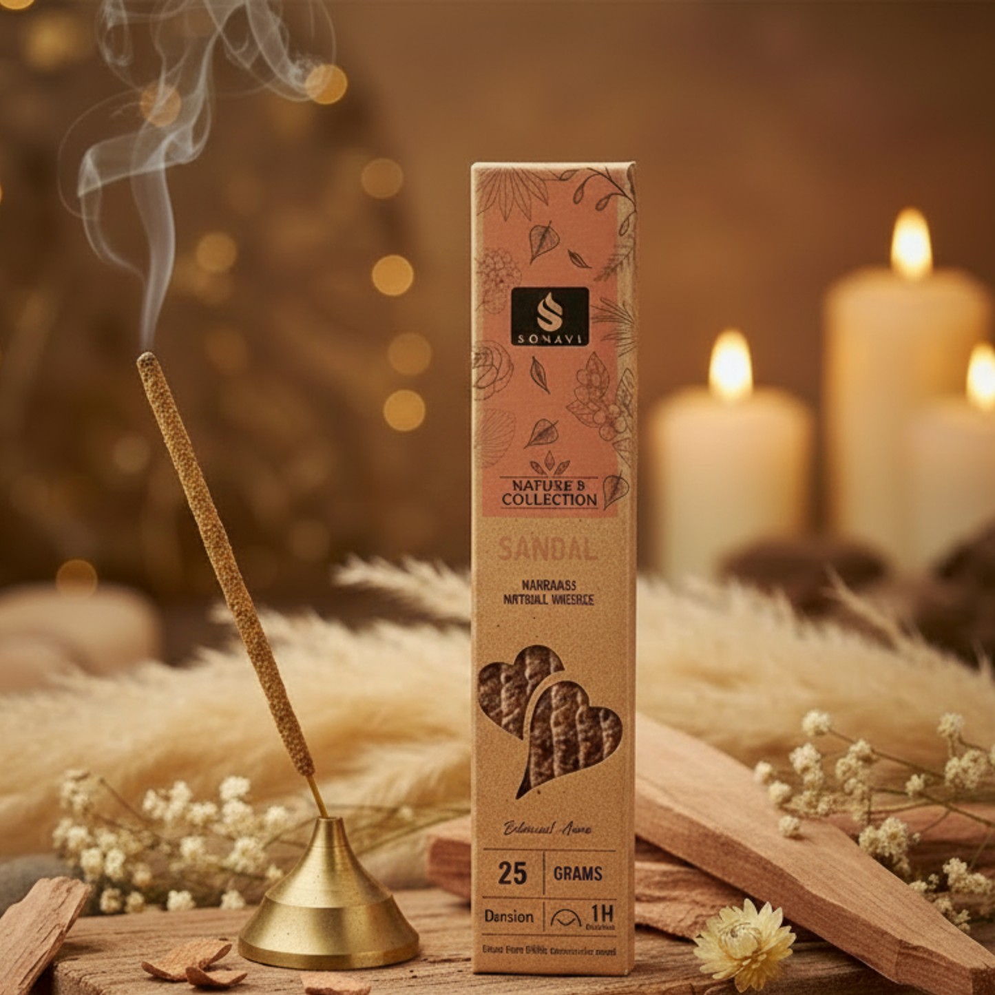 Natural Sandal Incense Sticks