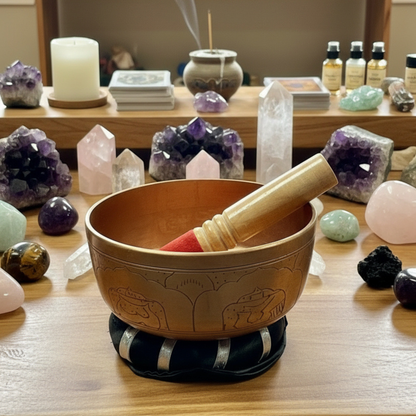 Metal Tibetan Singing Bowl 6"D