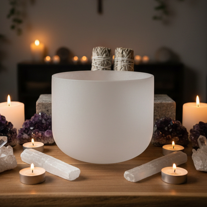 White Crystal Singing Bowl - 10"
