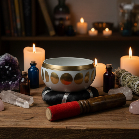 Moon Phases Tibetan Singing Bowl 4"D