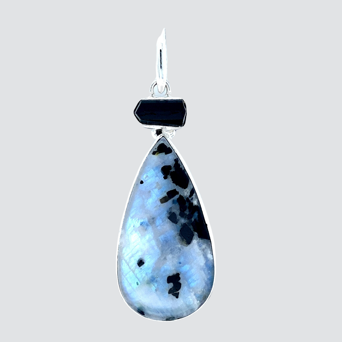 Tourmaline in Moonstone Natures Artwork Pendant