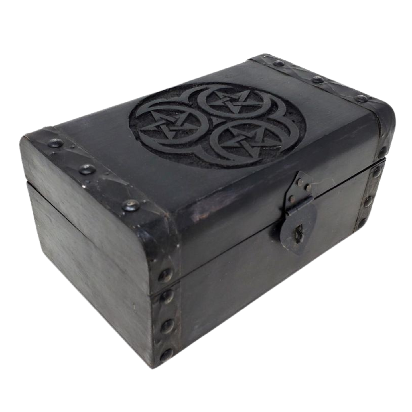 Pentacle & Triple Moon Wood Box
