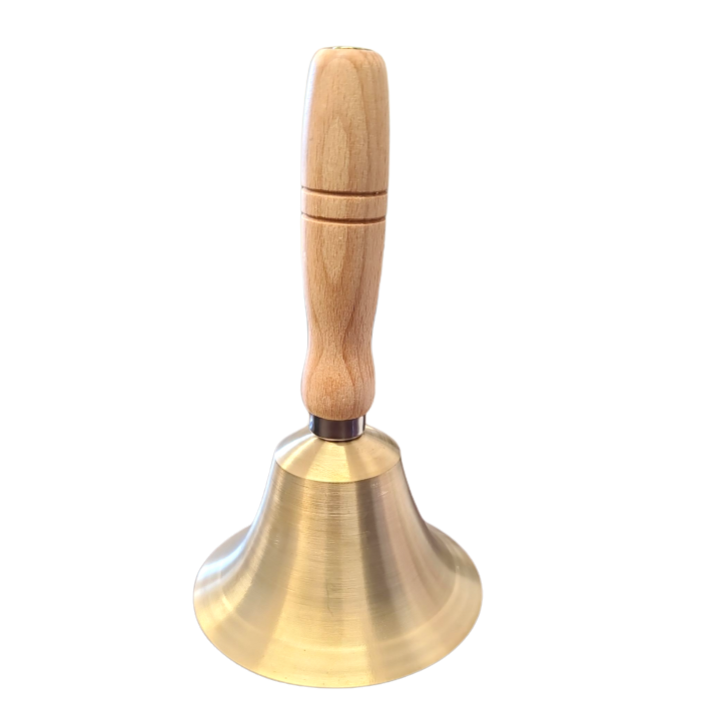 Brass Handbell with Non-Polished Wooden Handle