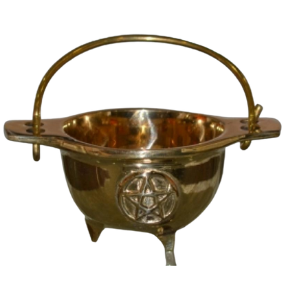 Pentacle Cauldron - SOLID BRASS