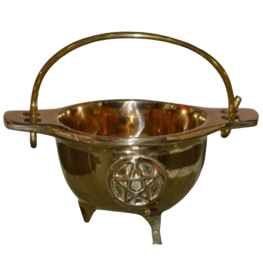Pentacle Cauldron - SOLID BRASS