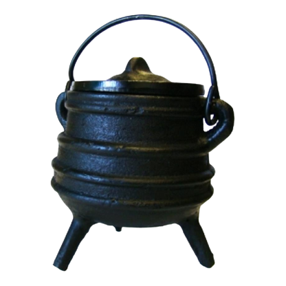 Cast Iron Cauldron with Lid - African-style