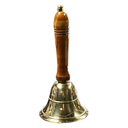 Brass Bell with Wooden Handle 8"