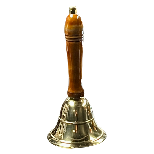 Brass Bell with Wooden Handle 8"