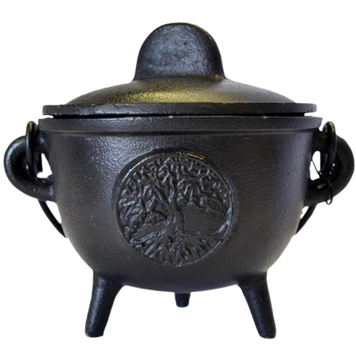 Tree of Life Cast Iron Cauldron with Lid