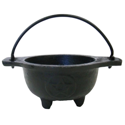 Pentagram Cast Iron Cauldron w/ Handle