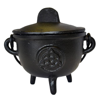 Triquetra Cast iron Cauldron with Lid