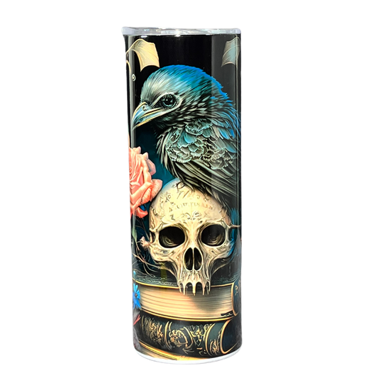 Magical Raven, Witchy Books and Gothic 20oz Stainless Steel Tumbler