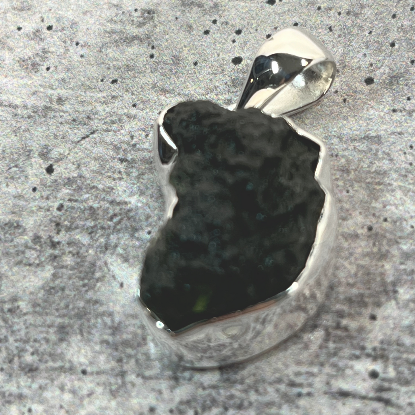 Moldavite Pendant Set in Sterling Silver - 1