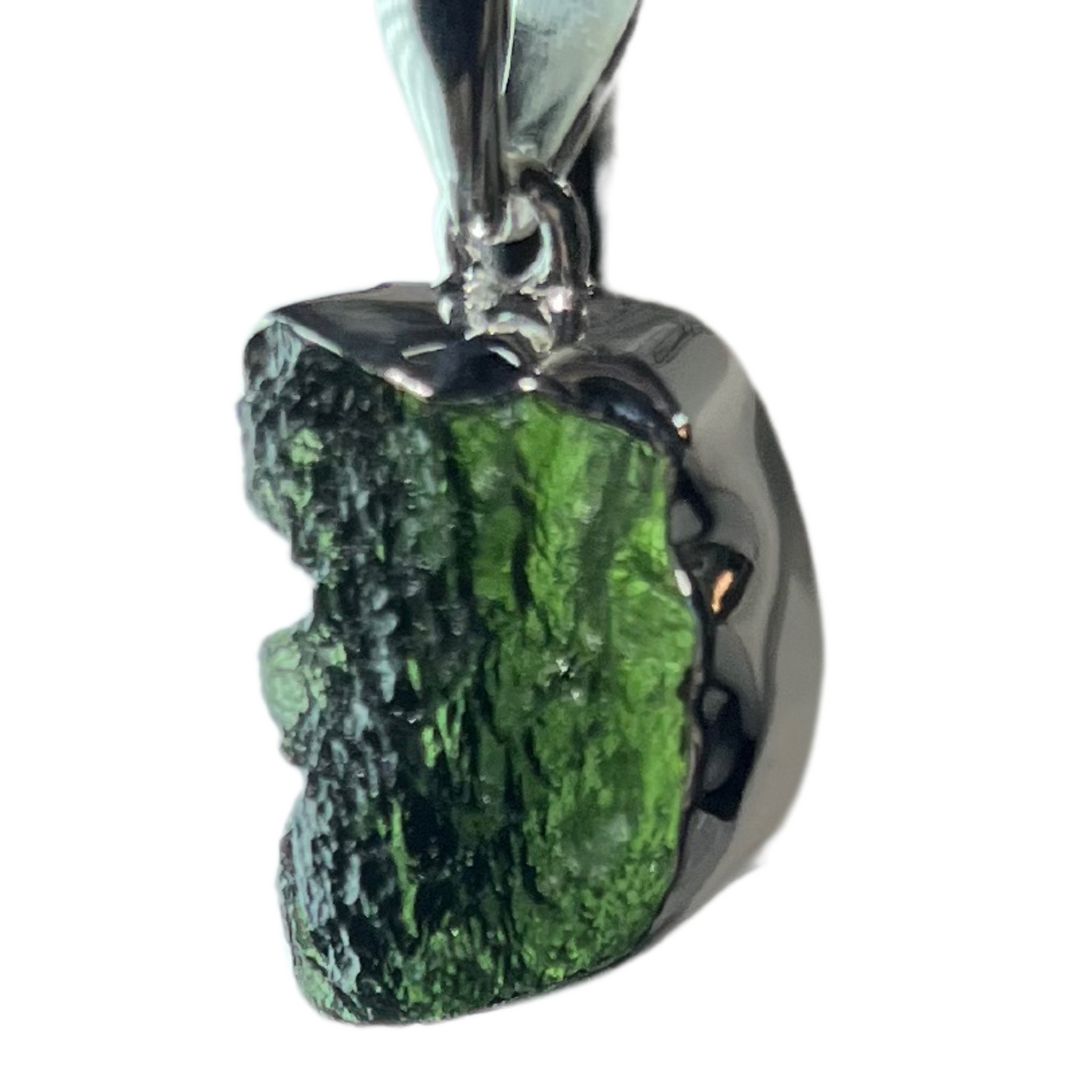 Moldavite Pendant Set in Sterling Silver - 1