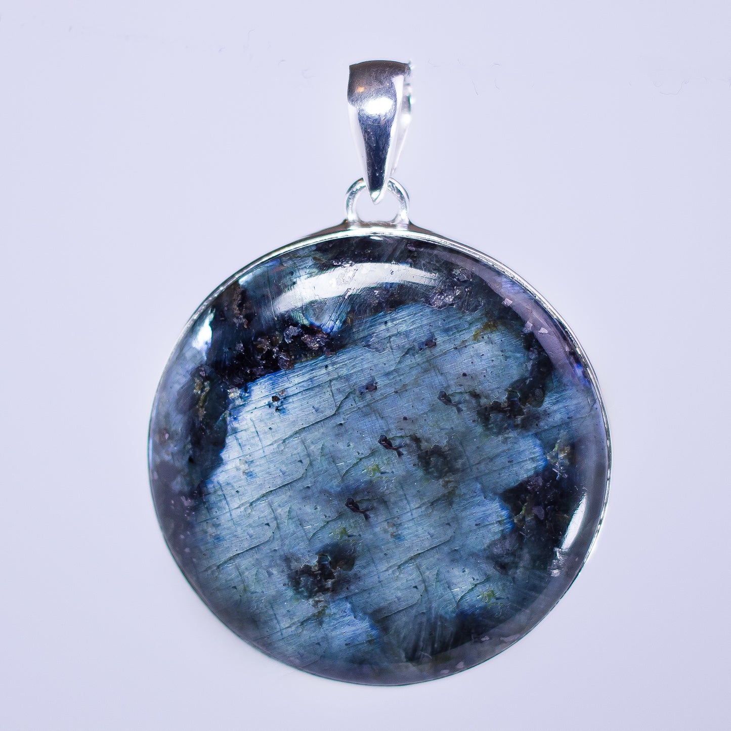 Black Moonstone Radiant Moonlit Night Pendant