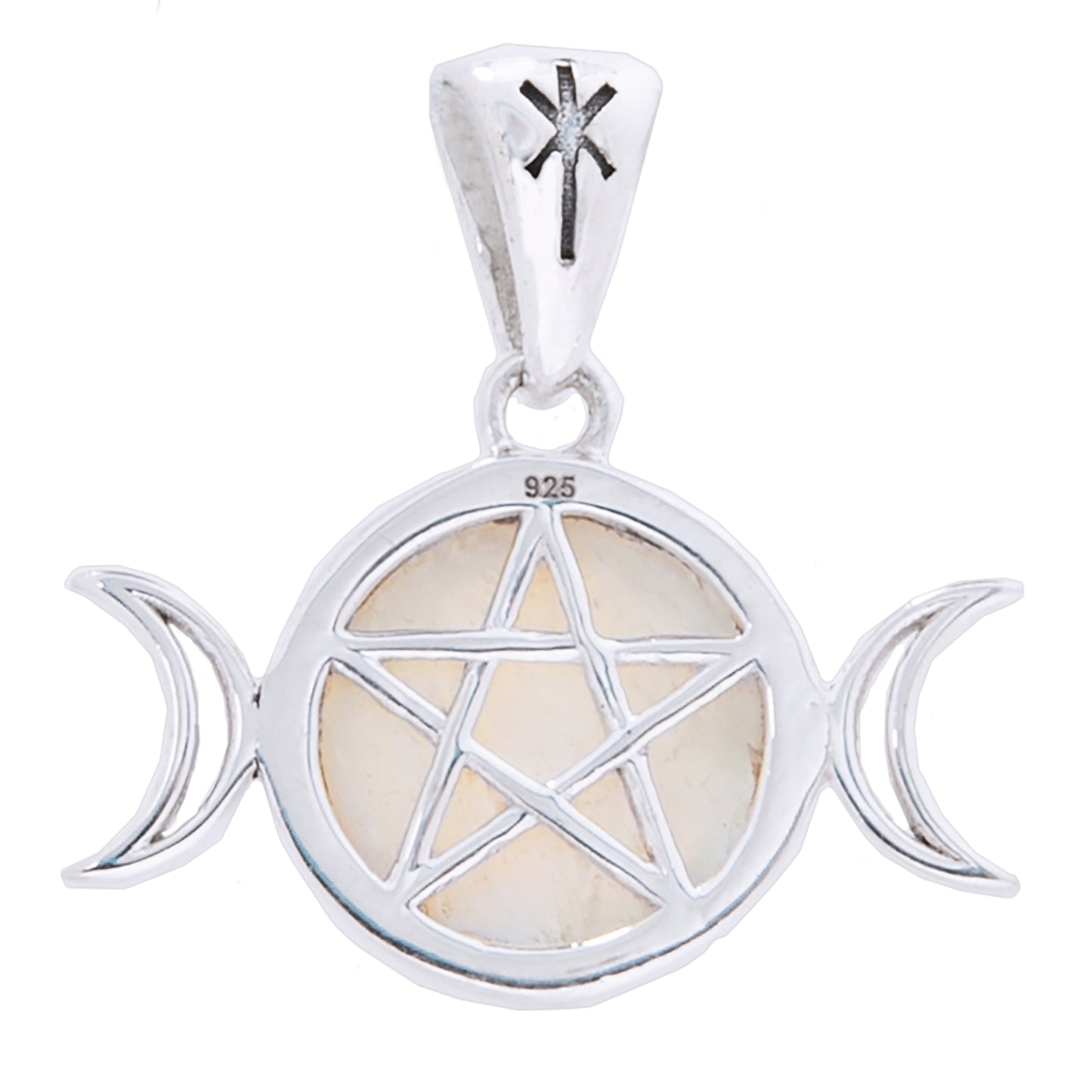 Reversible Triple Moon Goddess Pentacle Pendant