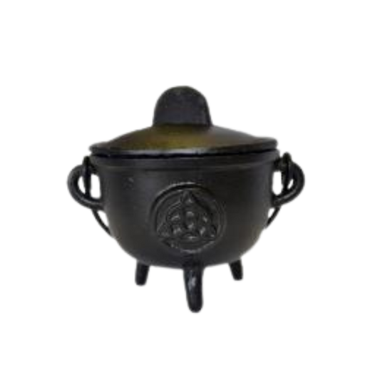 Triquetra Cast iron Cauldron with Lid