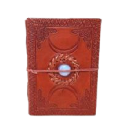 Triple Moon with Stone Leather Journal