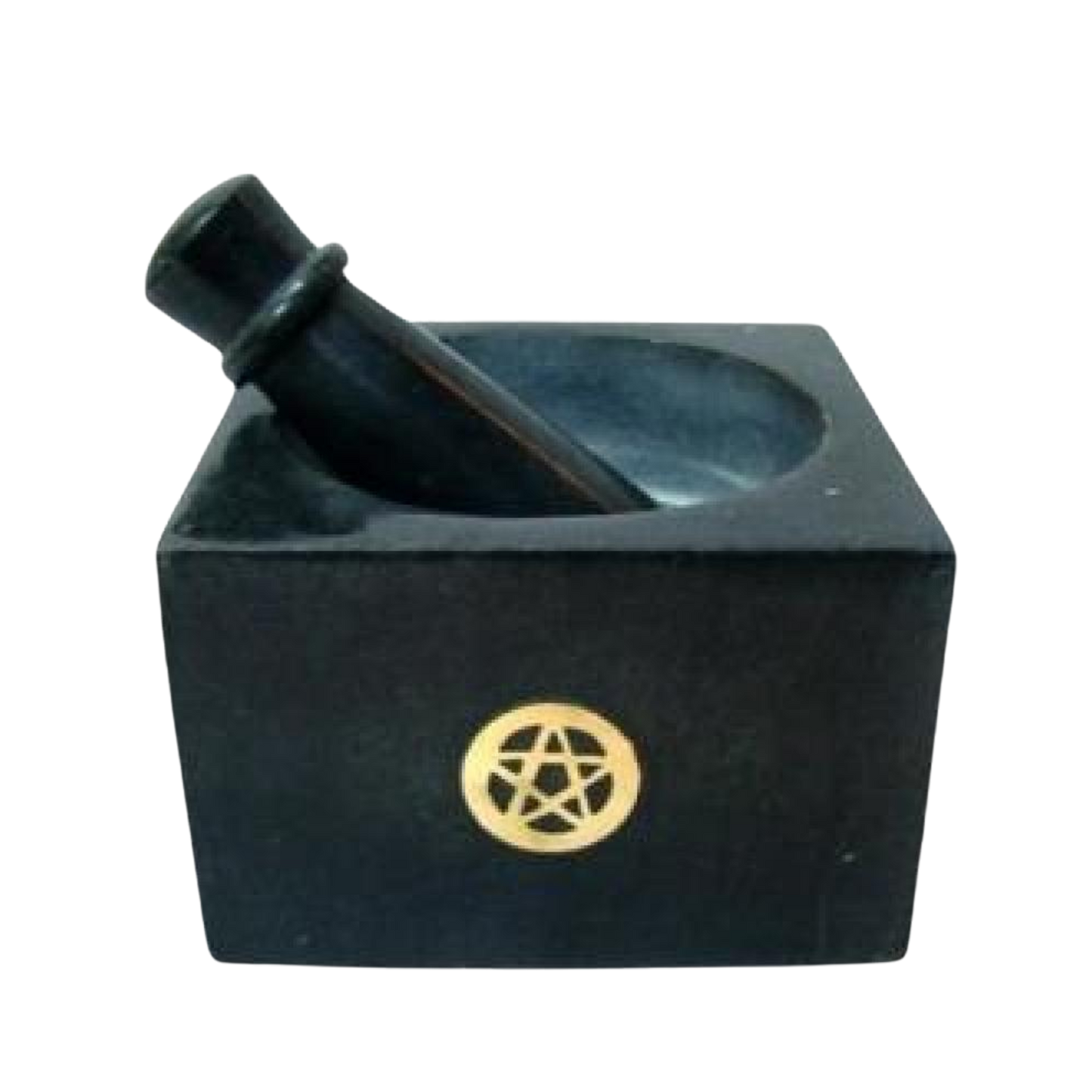 Black Pentacle Soap Stone Mortar & Pestle