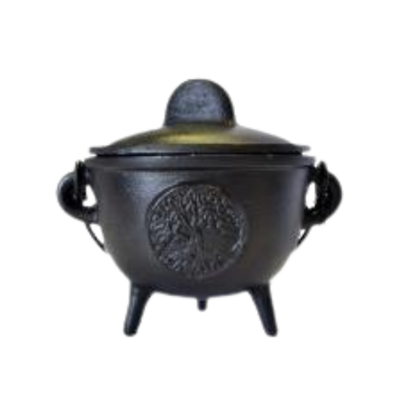 Tree of Life Cast Iron Cauldron with Lid