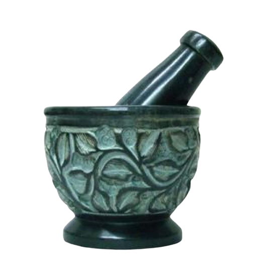 Carved Soap Stone Mortar & Pestle