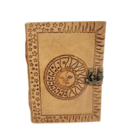 Celestial Leather Journal with Latch Closure