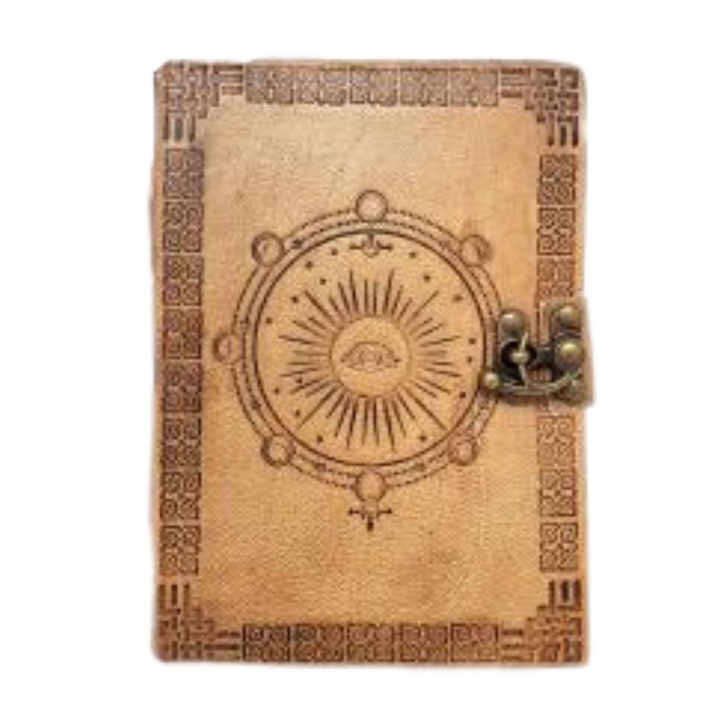 Moon Phase Leather Journal with Latch Closure