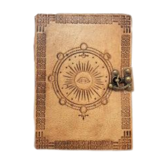 Moon Phase Leather Journal with Latch Closure